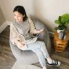 Bean Bag Chair, Plush, Kids/Teens, 2.5ft, Gray