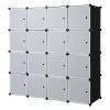 Cube Organizer Stackable Plastic Cube Storage Shelves Design Multifunctional Modular Closet Cabinet with Hanging Rod RT