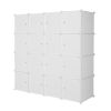 Cube Organizer Stackable Plastic Cube Storage Shelves Design Multifunctional Modular Closet Cabinet with Hanging Rod RT