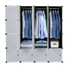Cube Organizer Stackable Plastic Cube Storage Shelves Design Multifunctional Modular Closet Cabinet with Hanging Rod RT