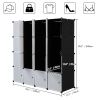 Cube Organizer Stackable Plastic Cube Storage Shelves Design Multifunctional Modular Closet Cabinet with Hanging Rod RT
