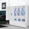 Cube Organizer Stackable Plastic Cube Storage Shelves Design Multifunctional Modular Closet Cabinet with Hanging Rod RT