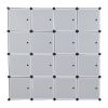 Cube Organizer Stackable Plastic Cube Storage Shelves Design Multifunctional Modular Closet Cabinet with Hanging Rod RT